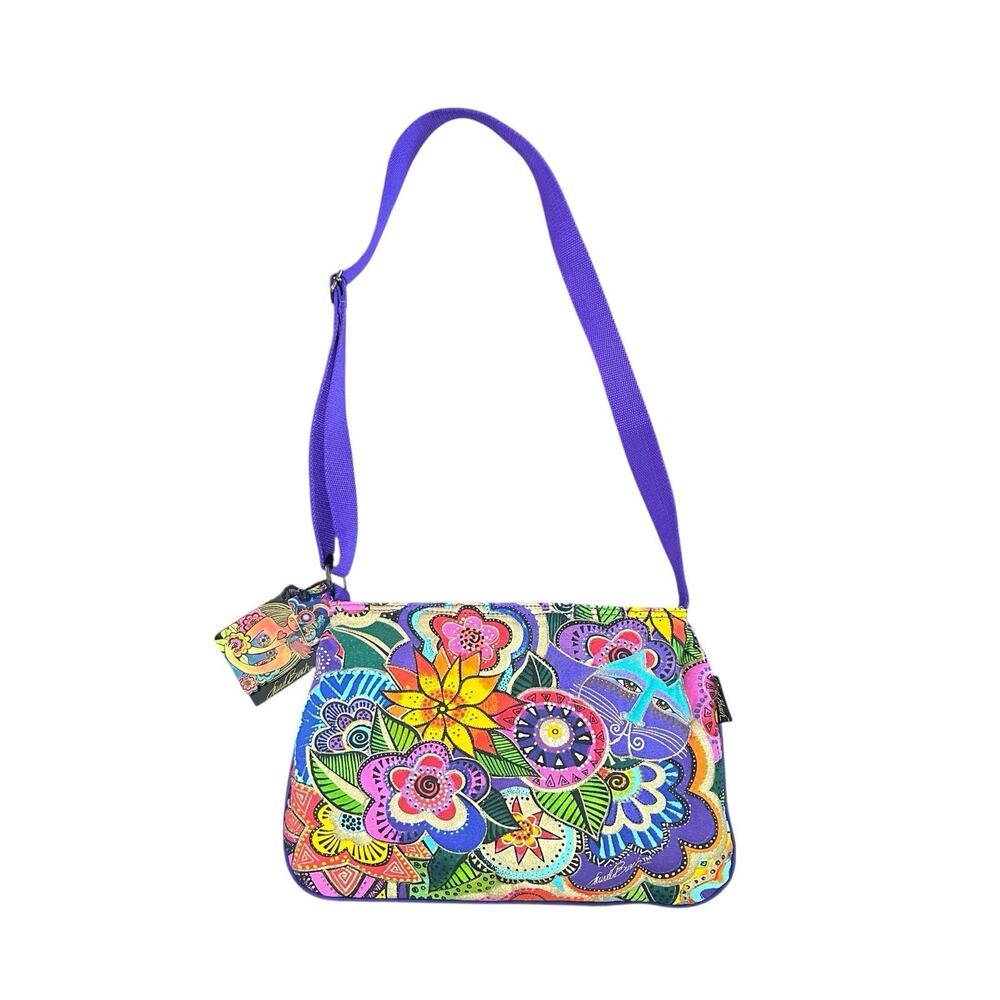 Laurel Burch Crossbody Colorful‎ Cat Carlottas Garden Crossbody Bag Purse NEW
